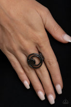 Load image into Gallery viewer, Paparazzi "Edgy Eclipse" Black Ring Paparazzi Jewelry
