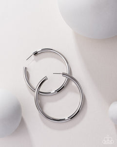Paparazzi Curve Ball - Silver Earrings