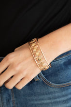 Load image into Gallery viewer, Paparazzi WEAVE An Impression - Gold Bracelet
