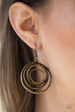 Load image into Gallery viewer, Paparazzi Spiraling Out of Control - Brass Earrings
