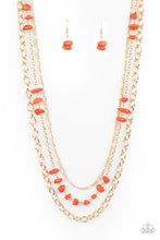 Load image into Gallery viewer, Artisanal Abundance - Orange Stone Gold Layered Chain Necklace
