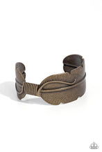 Load image into Gallery viewer, Quill Quencher - Brass Feather Cuff Bracelet
