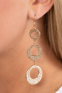 Paparazzi High Society Stunner - Gold Earrings