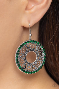 Paparazzi Whirly Whirlpool - Green Earrings