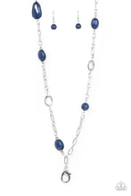 Load image into Gallery viewer, Paparazzi "Barcelona Bash" Blue Lanyard Necklace &amp; Earring Set Paparazzi Jewelry
