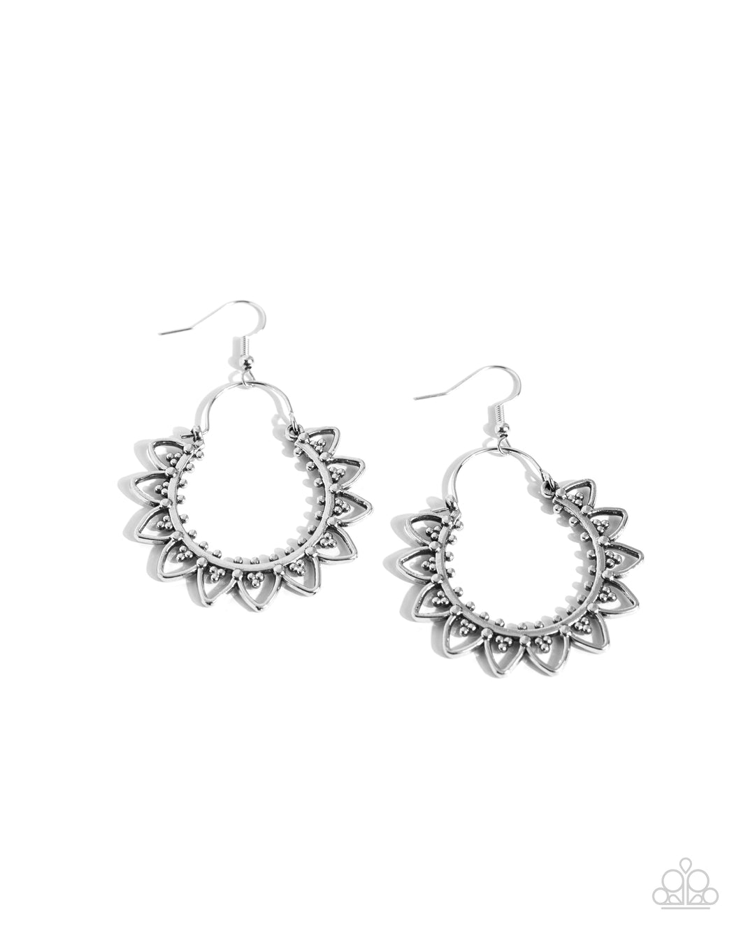 Paparazzi Botanical Tambourine - Silver Earrings