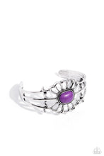 Load image into Gallery viewer, Natural Need - Purple Stone Silver Cuff Bracelet
