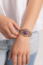 Load image into Gallery viewer, Natural Need - Purple Stone Silver Cuff Bracelet
