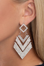 Load image into Gallery viewer, Paparazzi Cautious Caliber - White Earrings
