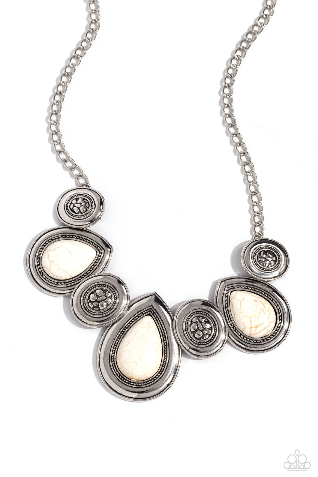 Paparazzi Rustic Remix - White Necklace