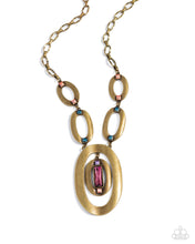 Load image into Gallery viewer, Paparazzi OVAL the Top - Brass Necklace

