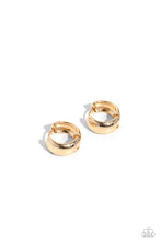 Load image into Gallery viewer, Paparazzi Hinged Halftime - Gold Earrings
