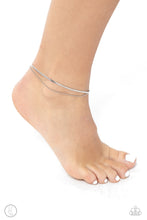 Load image into Gallery viewer, Paparazzi Glistening Gauge - Silver Ankle Bracelet
