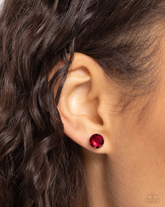 Paparazzi Breathtaking Birthstone (January)- Red Earrings