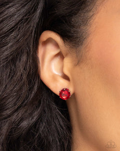 Paparazzi Breathtaking Birthstone (July) - Red Earrings