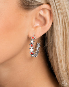 Paparazzi Star Spangled Statement - Red Earrings