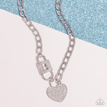 Load image into Gallery viewer, Paparazzi Lock Up Your Love - White Necklace
