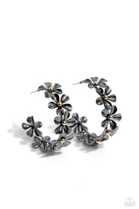 Paparazzi Floral Flamenco - Black Earrings