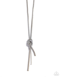 Paparazzi Knotted Keeper - White Necklace