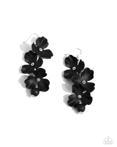 Paparazzi Plentiful Petals - Black Earrings