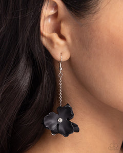 Paparazzi Plentiful Petals - Black Earrings