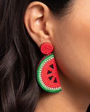 Load image into Gallery viewer, Paparazzi Watermelon Welcome - Red Earrings

