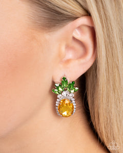 Paparazzi Prismatic Pineapple - Yellow Earrings