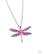 Load image into Gallery viewer, Paparazzi DRAGONFLY to the Sky - Purple Necklace
