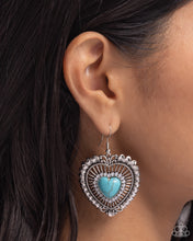 Load image into Gallery viewer, Paparazzi Antiqued Advocate - Blue Earrings

