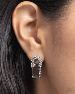 Paparazzi Safety Pin Secret - Black Earrings