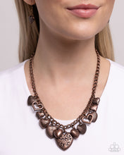 Load image into Gallery viewer, Paparazzi Heart Hangout - Copper Necklace
