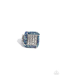 Paparazzi Medium SQUARE - Blue Ring