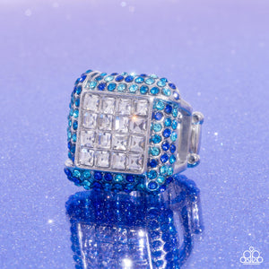 Paparazzi Medium SQUARE - Blue Ring