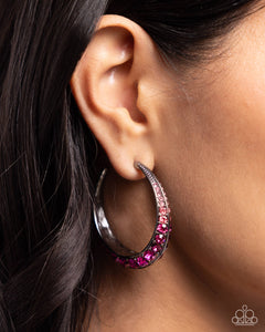 Paparazzi Embedded Edge - Pink Earrings