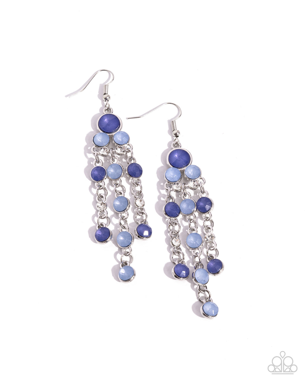 Paparazzi Cascading Clarity - Blue Earrings