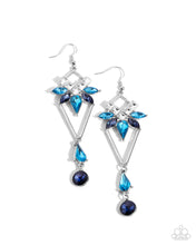 Load image into Gallery viewer, Paparazzi Shoulder-Dusting Shimmer - Blue Earrings
