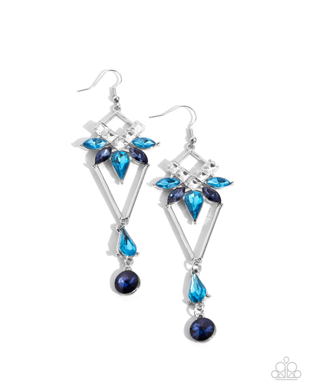 Paparazzi Shoulder-Dusting Shimmer - Blue Earrings