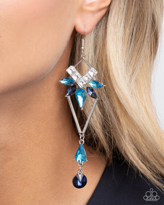 Paparazzi Shoulder-Dusting Shimmer - Blue Earrings