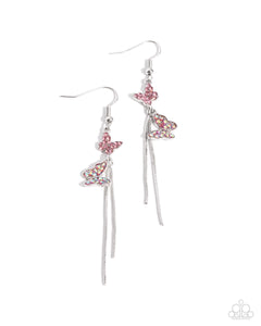 Paparazzi Aerial Affection - Pink Earrings