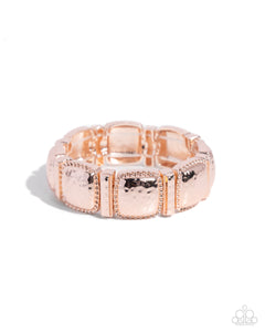 Paparazzi Textured Tranquility - Rose Gold Bracelet