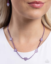 Load image into Gallery viewer, Paparazzi Homecoming Hearts - Purple Necklace
