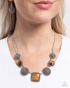 Paparazzi Spiral Sass - Brown Necklace