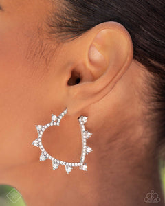 Paparazzi Excessive Elevation - White Earrings