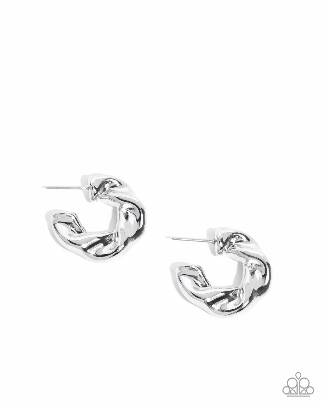 Paparazzi Twisted Talent - Silver Earrings