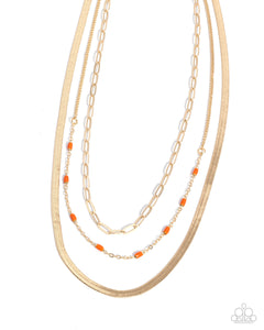 Paparazzi Mismatched Magic - Orange Necklace