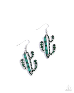 Paparazzi Cactus Confidence - Green Earrings