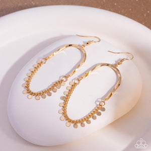 Paparazzi Forever Fringe - Gold Earrings