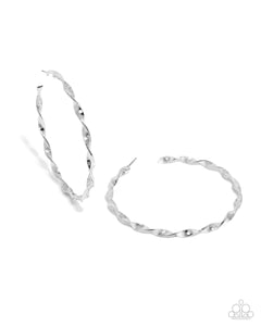 Paparazzi Steady Spirals - Silver Earrings