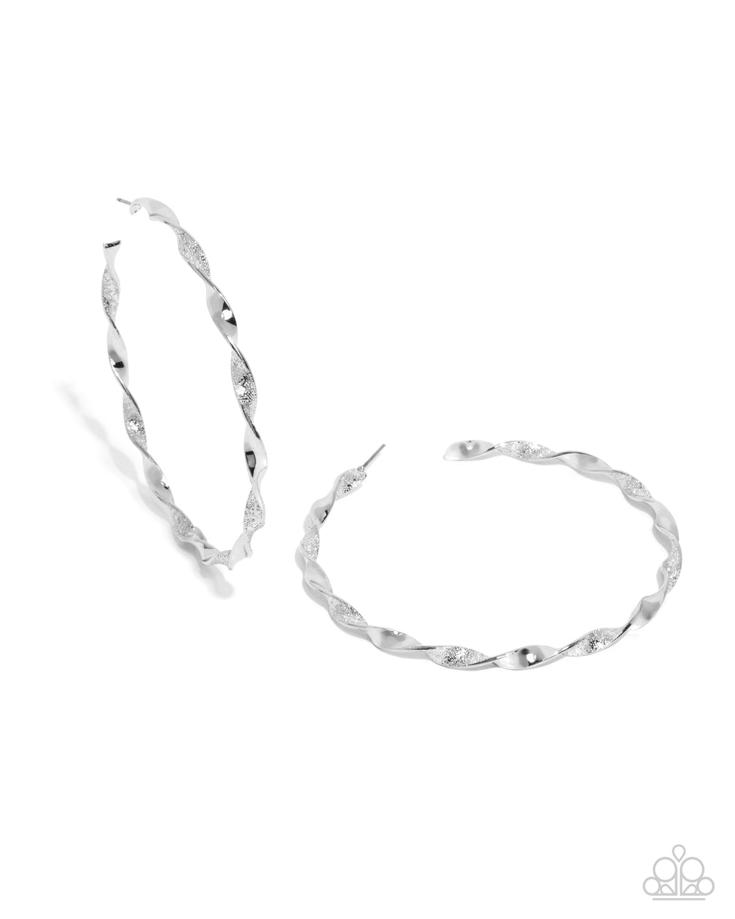 Paparazzi Steady Spirals - Silver Earrings