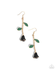 Paparazzi Rose Reality - Black Earrings